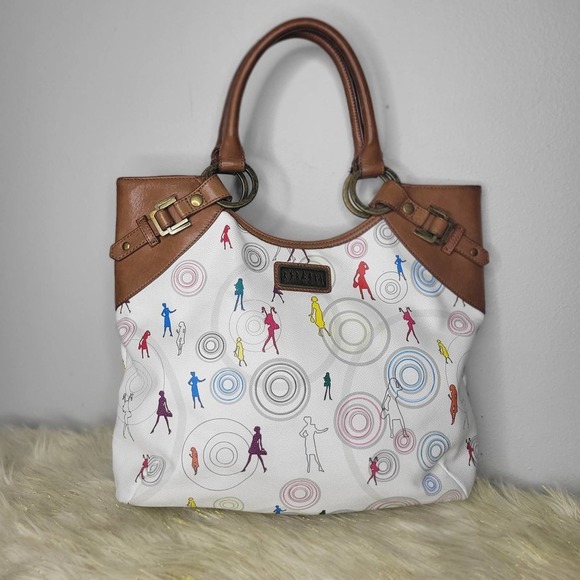 Junior Drake Love JD White Leather Novelty Print Shoulder Bag - Picture 1 of 15